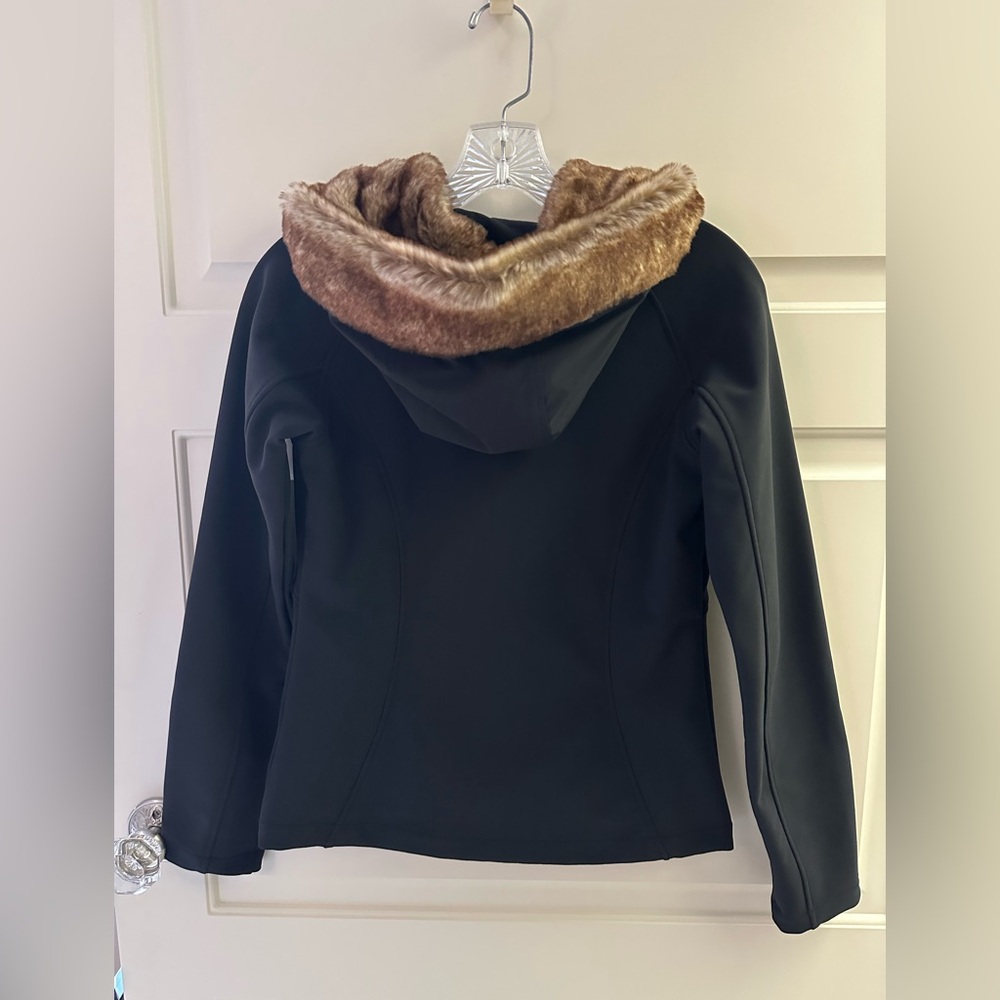 Marmot Furlong Soft Shell Faux Fur Hooded Jacket in Black - Picture 6 of 8